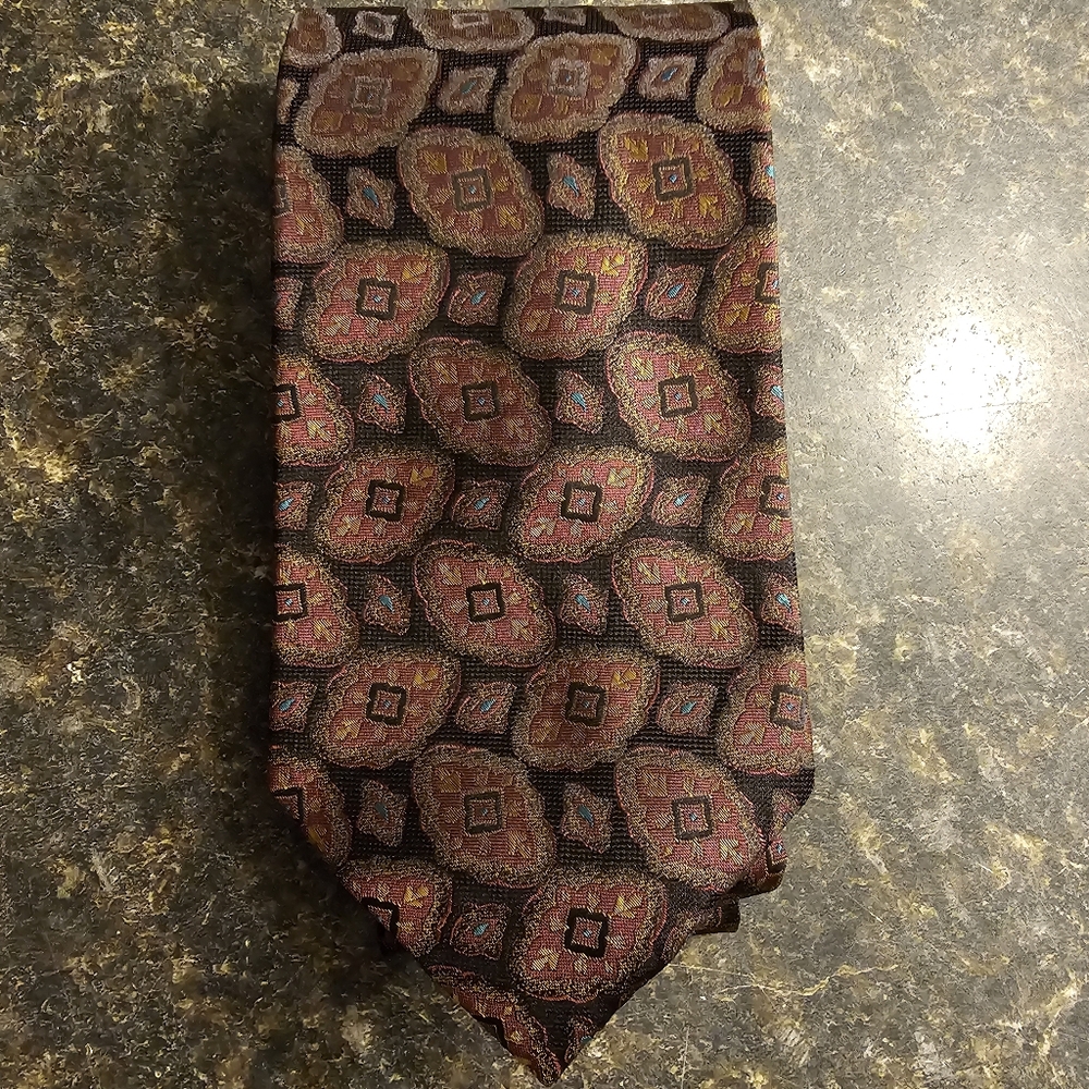 Burberry London  Vintage Neck Tie Purple Brown Paisley Designer Rare Htf